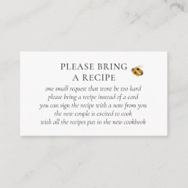 Found Her Honey Bee Bridal Shower Recipe Request Tilläggskort