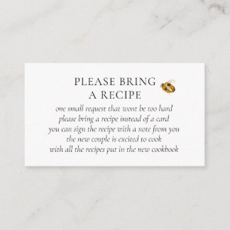 Found Her Honey Bee Bridal Shower Recipe Request Tilläggskort