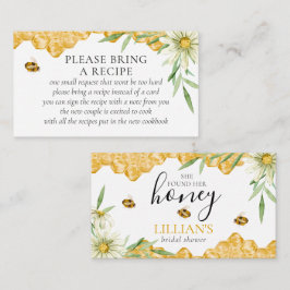 Found Her Honey Bee Bridal Shower Recipe Request Tilläggskort