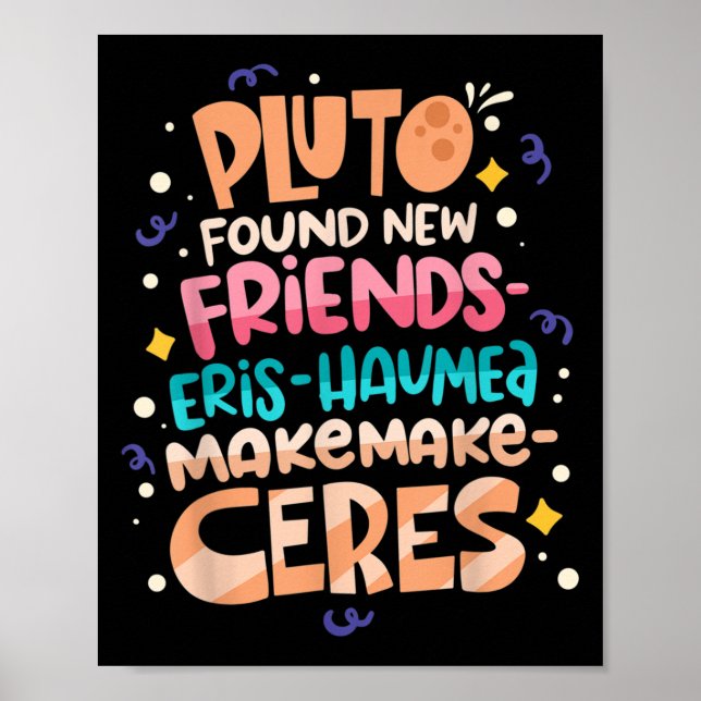Found New Friends Funny Science Quotes Planets  Poster (Framsidan)