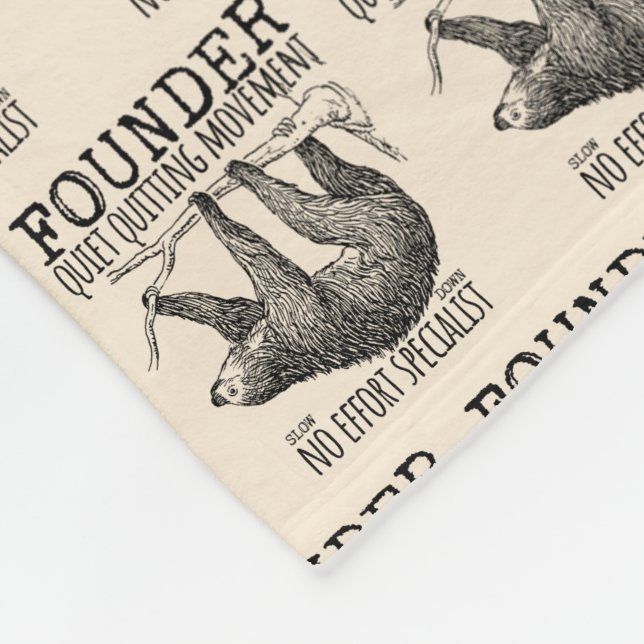 Founder Quiet Quitting Movement Cute Sloth Fleecefilt (Hörn)