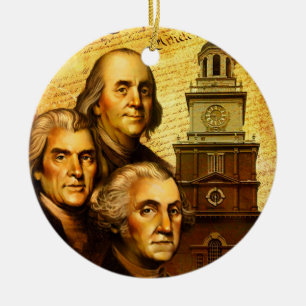 Founding fathers julgransprydnad keramik