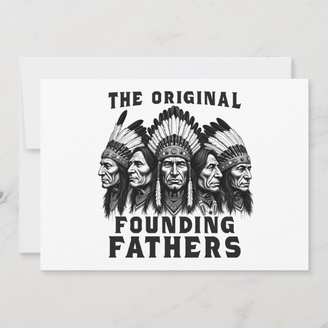 Founding fathers Native Indian Inbjudningar (Framsida)