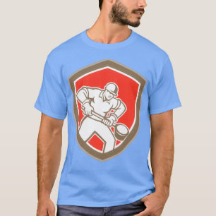 Foundry Worker Holding Ladle Retro T Shirt