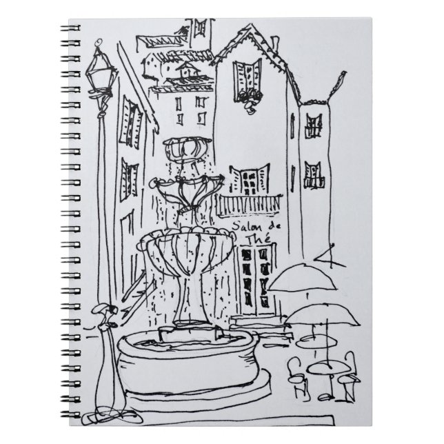 Fountain Plaza | Grasse, Frankrike Anteckningsbok (Framsidan)