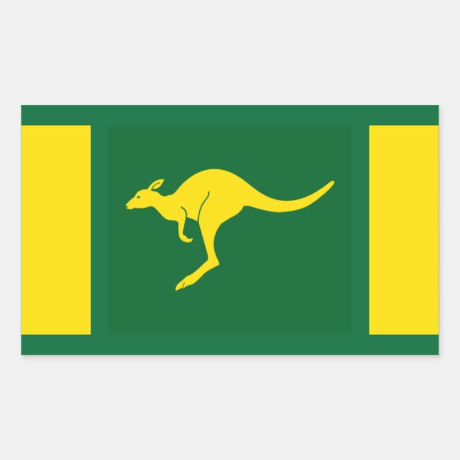 FOUR Aussie Färg Kangaroo Rektangulärt Klistermärke (Framsida)