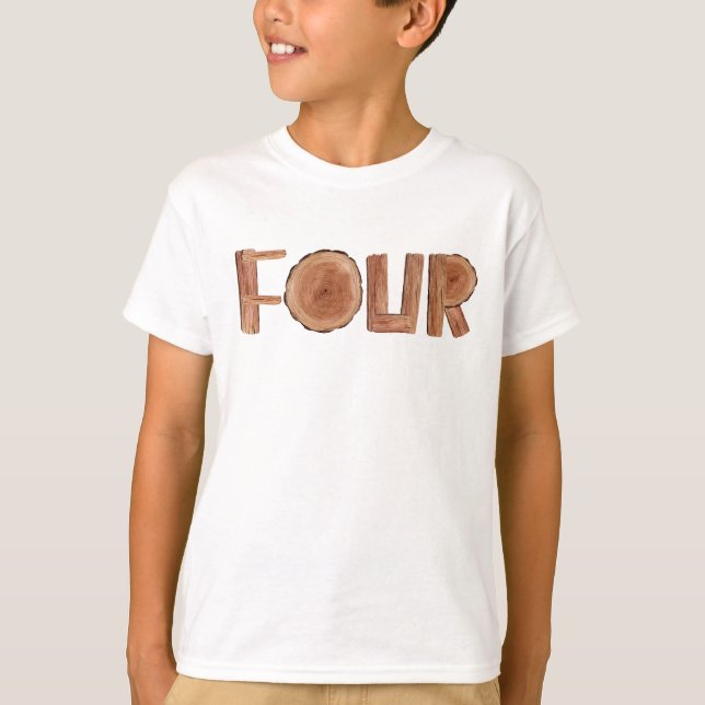 Four Boy 4e födelsedagen T Shirt (Framsida)
