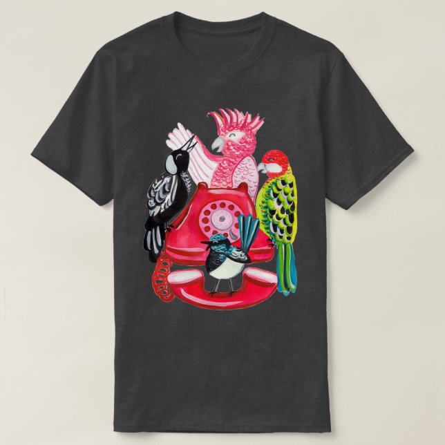 Four Calling Birds 12 Days of Christmas Pink  T Shirt (Design framsida)