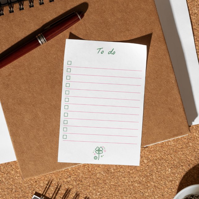 Four clover aesthetic to do list  post-it block (Skapare uppladdad)