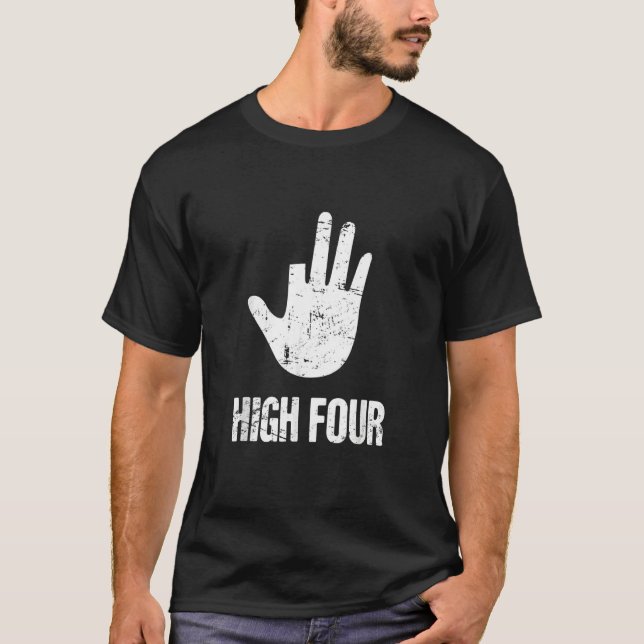 Four     Cut Off Finger     Amputated Missing Fing T Shirt (Framsida)
