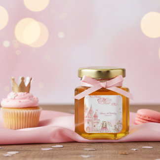 Four Ever Princess Castle Unicorn 4 pink Birthday Fyrkantigt Klistermärke