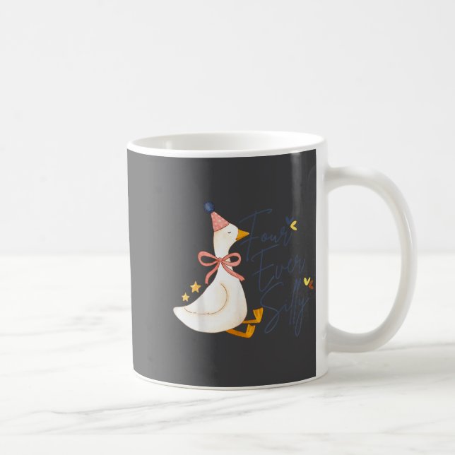 Four Ever Silly Funny Silly Goose 4th Birthday  Kaffemugg (Höger)
