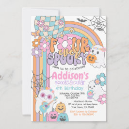Four Ever Spooky Hippie Halloween 2nd Birthday Inbjudningar