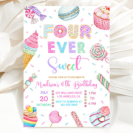 Four Ever Sweet Birthday Invitation, Candy Sweet  Inbjudningar