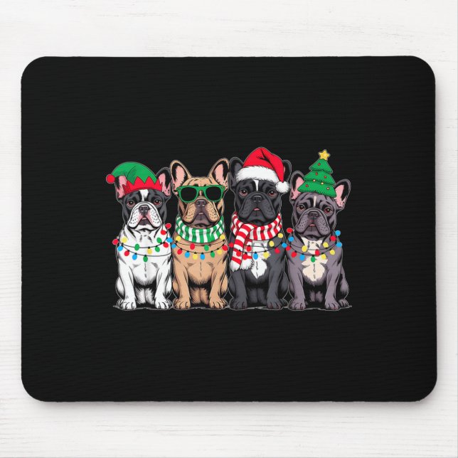 Four French Bulldog Dogs Christmas Funny Santa Rei Musmatta (Framsidan)