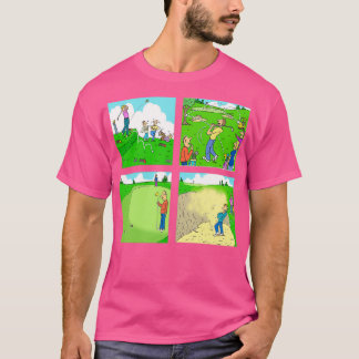 Four Fun Golf Illustration Scenes T Shirt