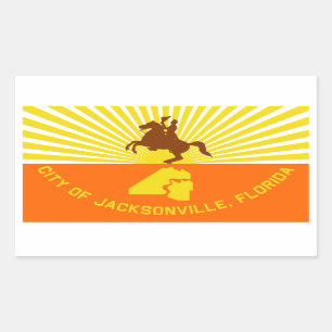 FOUR Jacksonville Flagga Rektangulärt Klistermärke