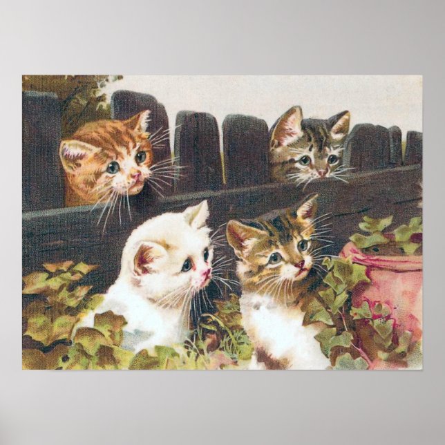 "Four Kittens" Vintage Poster (Framsidan)