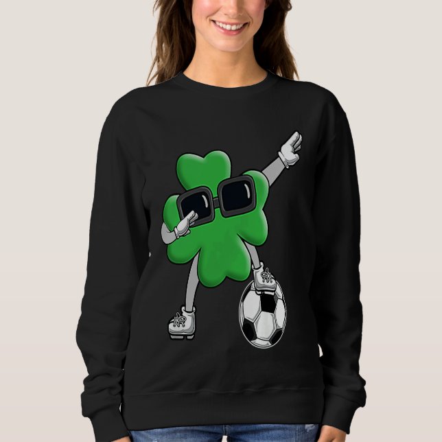 Four Leaf C Soccer Patrick's Day Lucky Day T Shirt (Framsida)