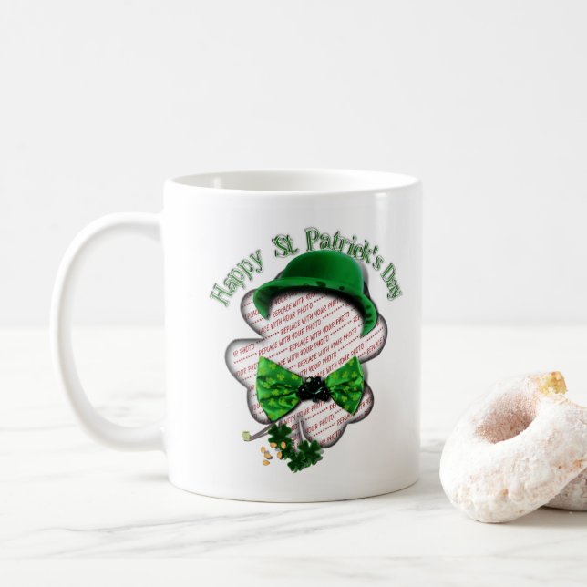 Four Leaf Clover Frame St Patrick's Day Kaffemugg (Med munk)