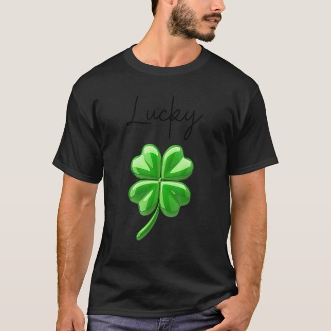four leaf clover Shamrock lucky charm irish St Pat T Shirt (Framsida)