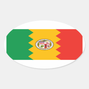 FOUR Los Angeles Flagga Ovalt Klistermärke
