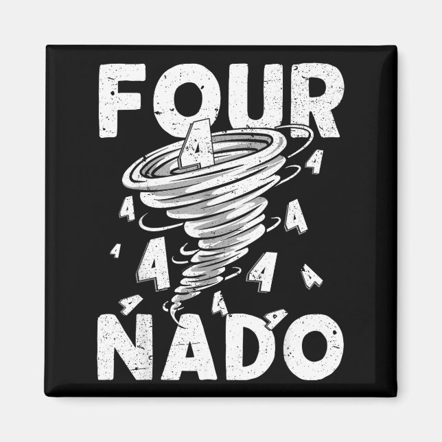 Four Nado Fournado 4th Birthday 4 Years Old  Magnet (Framsidan)