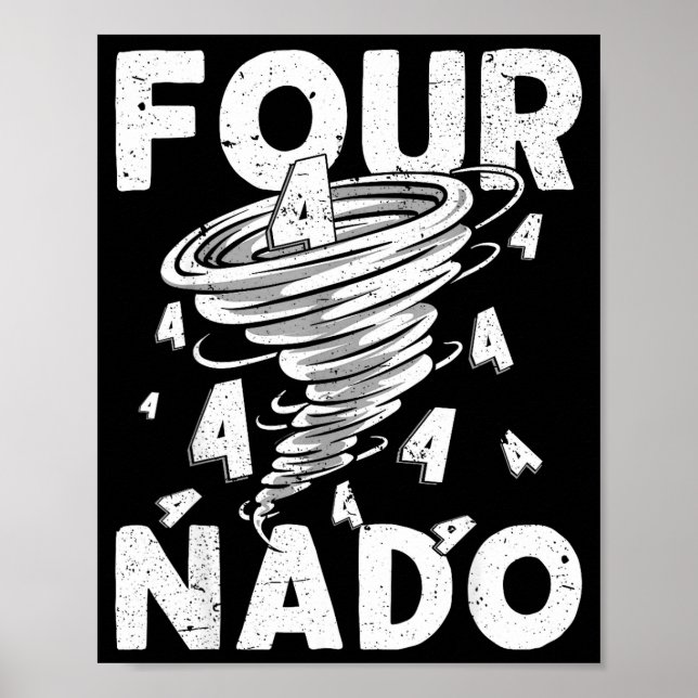 Four Nado Fournado 4th Birthday 4 Years Old  Poster (Framsidan)