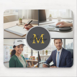 Four Photo Monogram Personalized Mouse Pad Musmatta