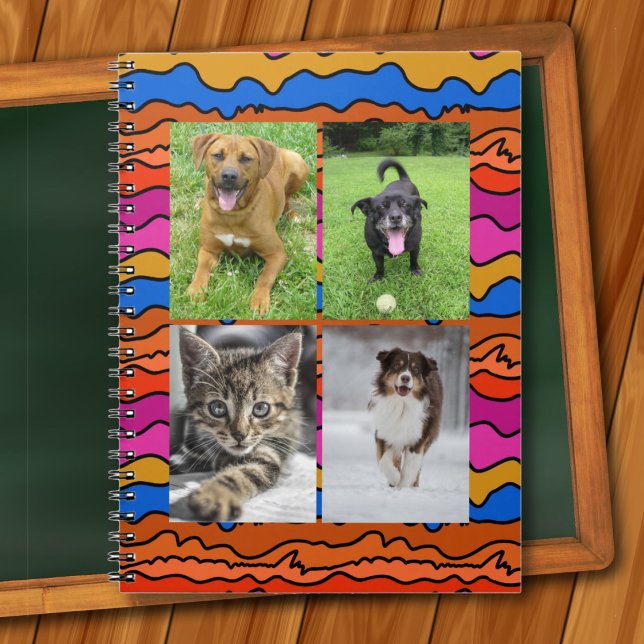 Four Photo Templates Abstract Art School Anteckningsbok (Skapare uppladdad)