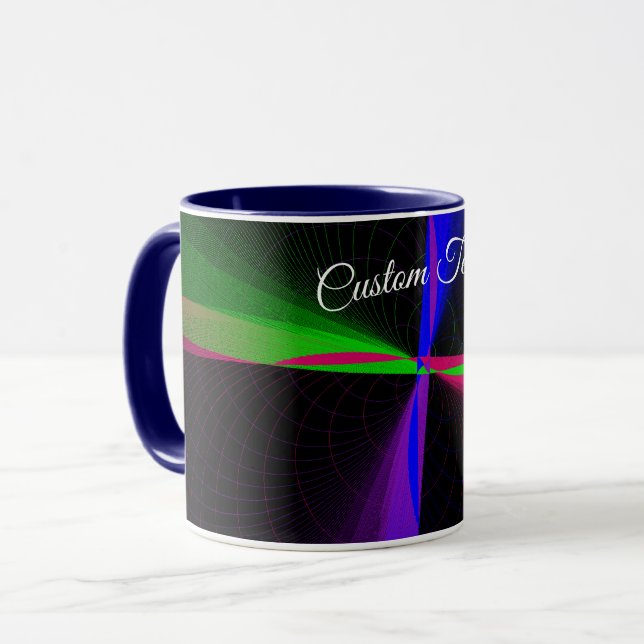 Four-Way Geometric Wave Coffee Mug Mugg (Framsida vänster)