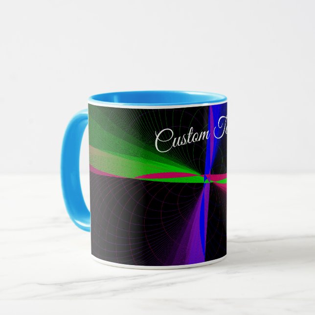 Four-Way Geometric Wave Coffee Mug Mugg (Framsida vänster)