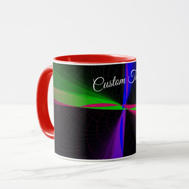 Four-Way Geometric Wave Coffee Mug Mugg (Framsida vänster)