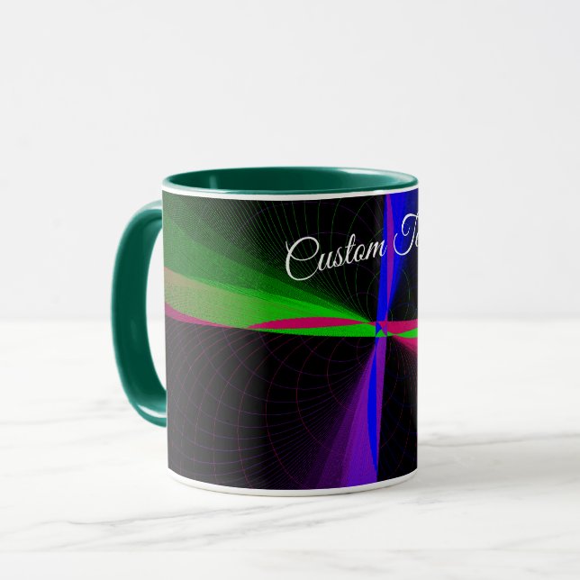 Four-Way Geometric Wave Coffee Mug Mugg (Framsida vänster)