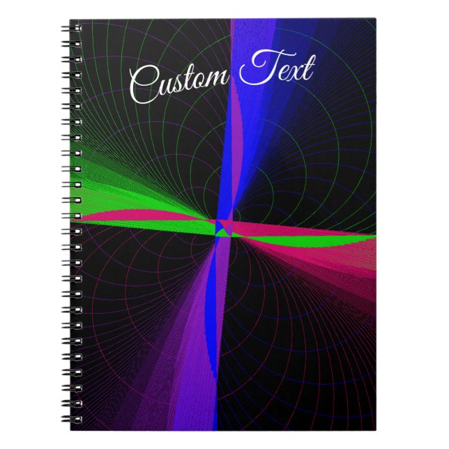 Four-Way Geometric Wave Spiral Notebook Anteckningsbok (Framsidan)