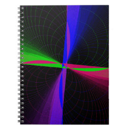 Four-Way Geometric Wave Spiral Notebook Anteckningsbok