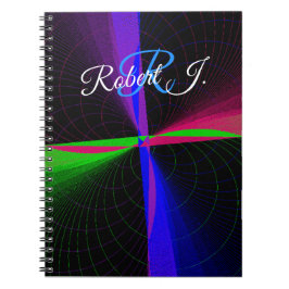 Four-Way Geometric Wave Spiral Notebook Anteckningsbok