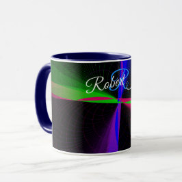 Four-Way Wave Geometric Coffee Mug Mugg