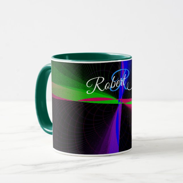 Four-Way Wave Geometric Coffee Mug Mugg (Framsida vänster)