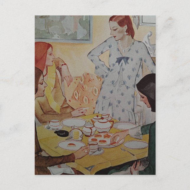 Four Women with a cheese treat in 1930  Vykort (Framsida)