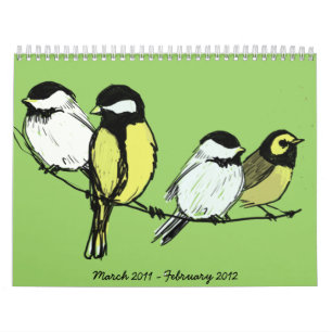 fourcalling-fåglar mars 2011 - Februari 2012 Kalender