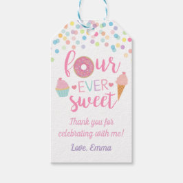 Fourever Sweet Birthday Party Gift Tag Presentetikett