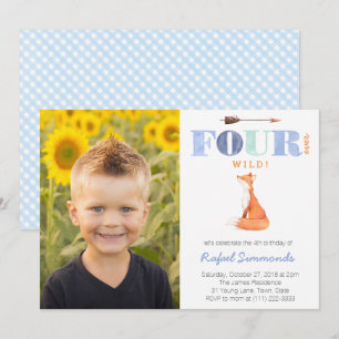 Fourever Vild eller Fourest 4e födelsedagen party  Inbjudningar