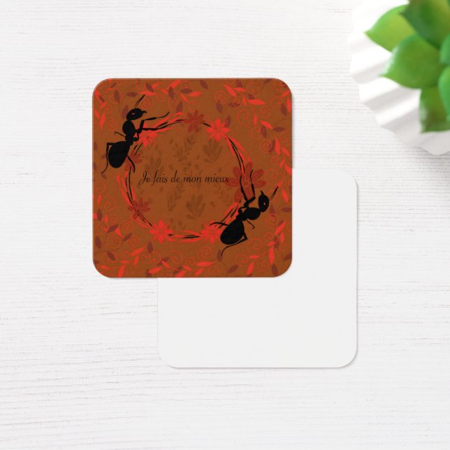 fourmi, bekräftelse positiv, fras inspirante fyrkantigt visitkort (Skivbord)