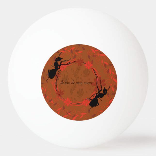 fourmi, bekräftelse positiv, fras inspirante pingisboll (Framsidan)