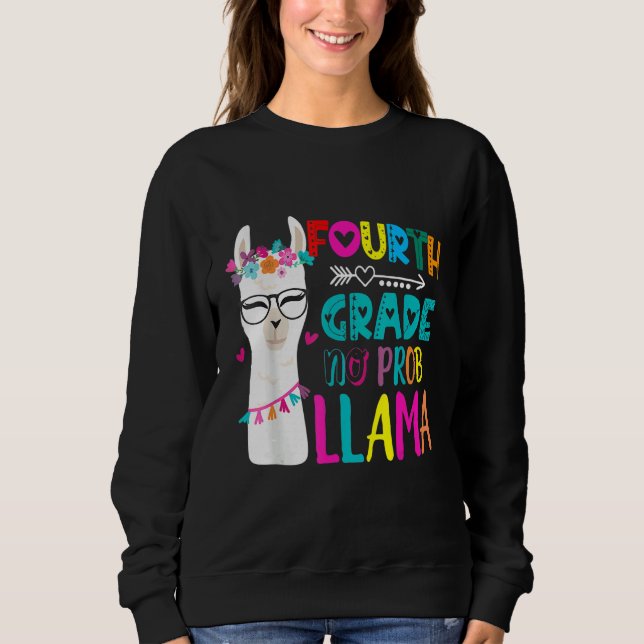 Fourth 4th Grade Teacher Back To School No Prob Ll T Shirt (Framsida)