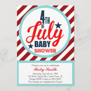 Fourth av den Juli baby shower Inbjudningar