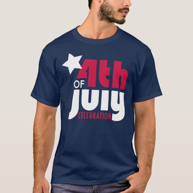 Fourth av den Juli firandeT-tröja Tee Shirt (Framsida)