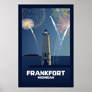Fourth av Juli firande, Frankfort, Michigan Li Poster