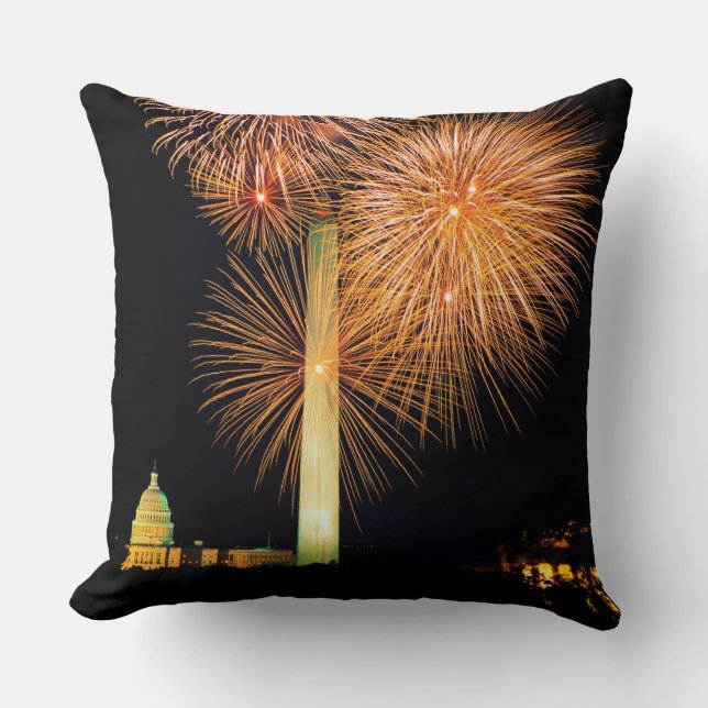 Fourth av Juli, fyrverkerivisning, horisont Kudde (Framsida)